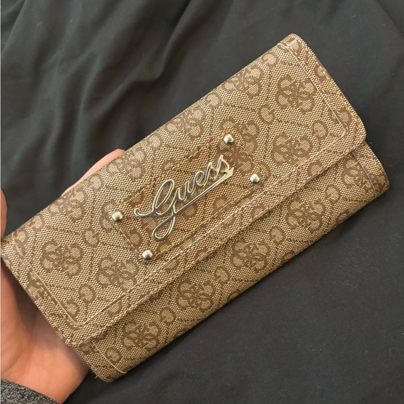 Guess Brown Embossed Long Wallet - Picture 2 of 4